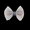 Alligator Hair Clip with Tulle Bow in Light Grey and Golden Stars by Bon Dep