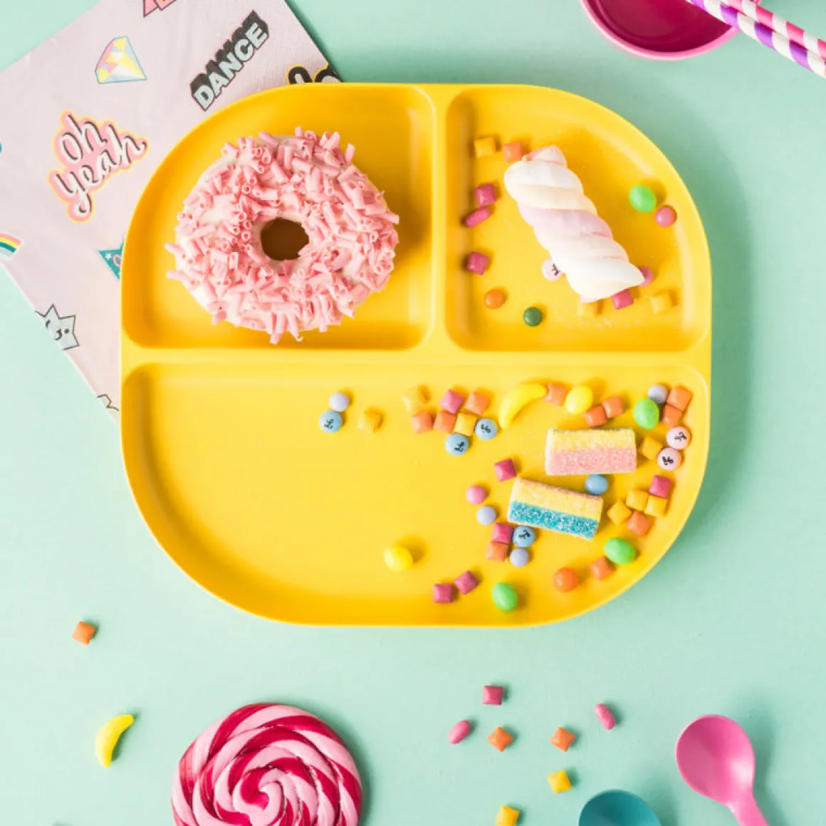 Bambino Divided Tray - Lemon by Ekobo