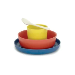 Bamboo Kid Dinner Set Emi - Lemon / Tomato / Royal Blue / White by Ekobo