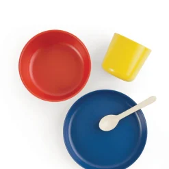Bamboo Kid Dinner Set Emi - Lemon / Tomato / Royal Blue / White by Ekobo
