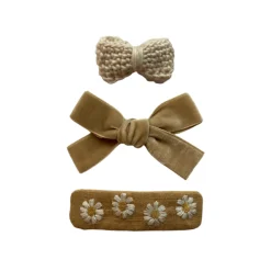 Beige Hair Clip Set