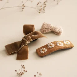 Beige Hair Clip Set