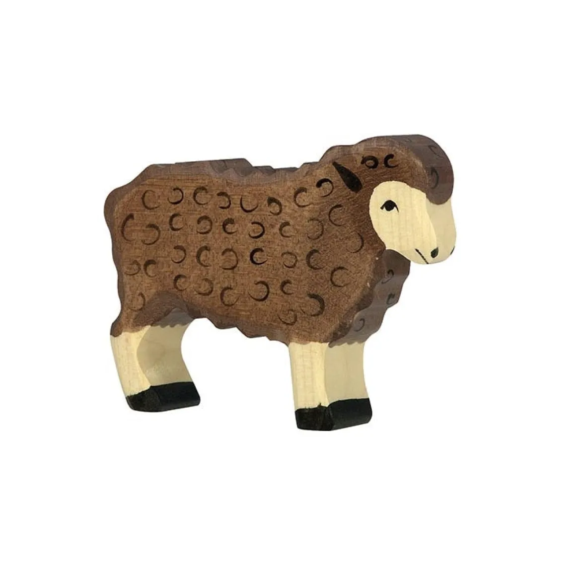 Black Standing Sheep Wooden Figure