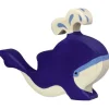 Blue Whale with Water Fountain Wooden Figure