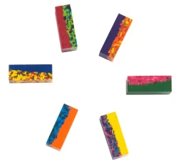 Box of 6 Multi Coloured Crayon Blocks