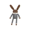 Bunny Knitted Soft Toy in Slate Jumpsuit
