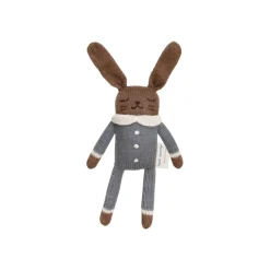 Bunny Knitted Soft Toy in Slate Jumpsuit