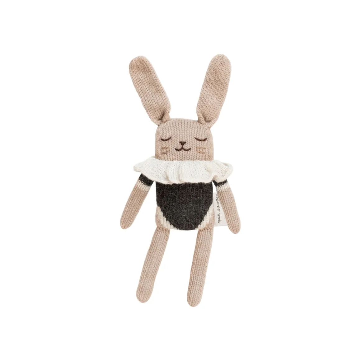 Bunny Knitted Soft Toy in Black Bodysuit