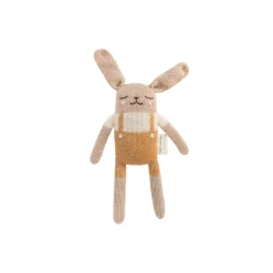 Bunny Knitted Toy in Ochre Overalls