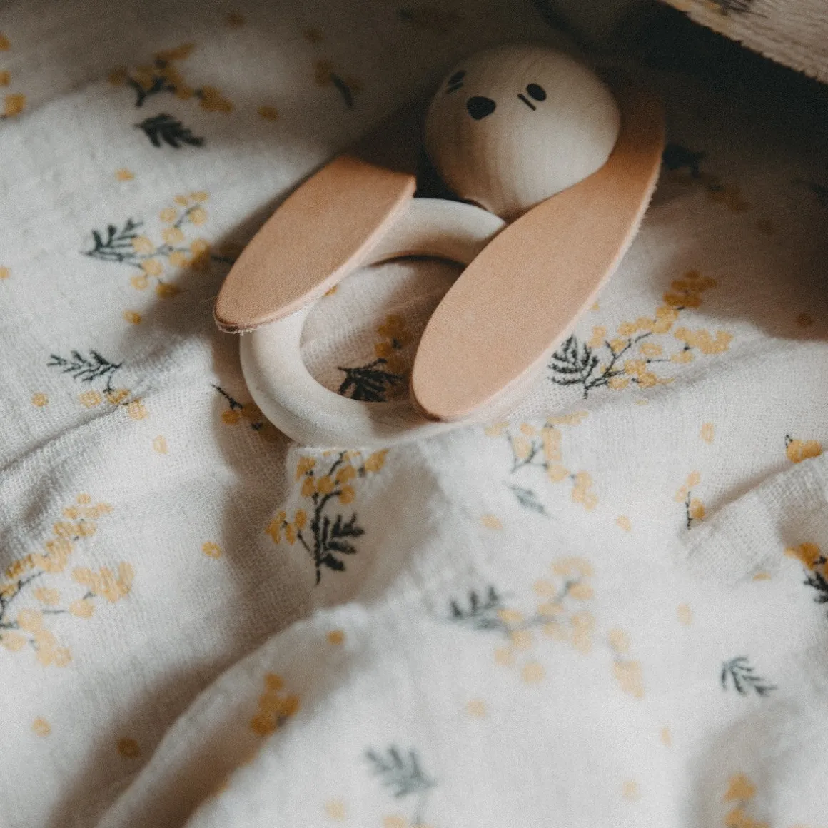 Bunny Wood & Leather Teether