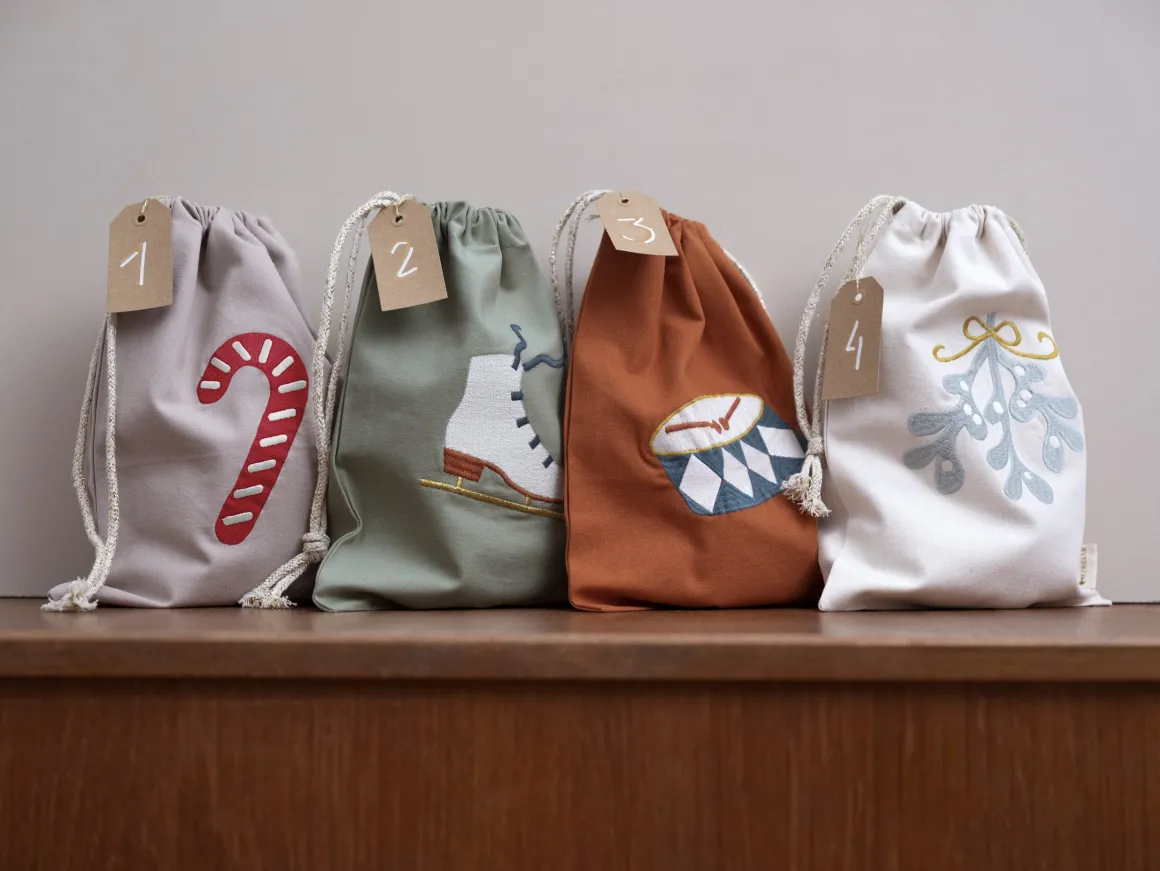 Candycane Embroidery Gift Bag