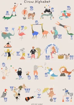Circus Alphabet Poster by Atelier Mave