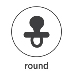Colourful Pacifier 0-3 mth - Round in Shiitake Grey