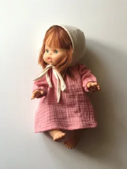 Cotton Gauze Long Sleeved Dress for Minikane x Gordis 34cm Dolls | Bubblegum