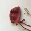 Cotton Gauze Round Bonnet for Minikane x Gordis 34cm Dolls | Burgundy