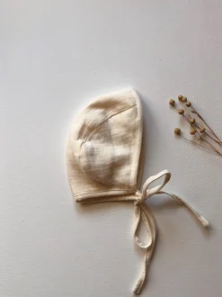 Cotton Gauze Round Bonnet for Minikane x Gordis 34cm Dolls | Milk