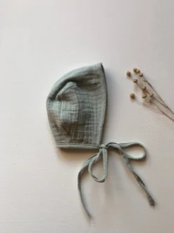 Cotton Gauze Round Bonnet for Minikane x Gordis 34cm Dolls | Light Green