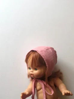 Cotton Gauze Round Bonnet for Minikane x Gordis 34cm Dolls | Bubblegum