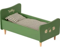 Dusty Green Wooden Bed, Teddy Dad