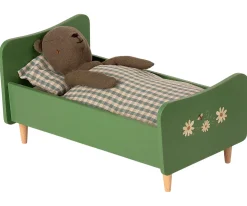 Dusty Green Wooden Bed, Teddy Dad