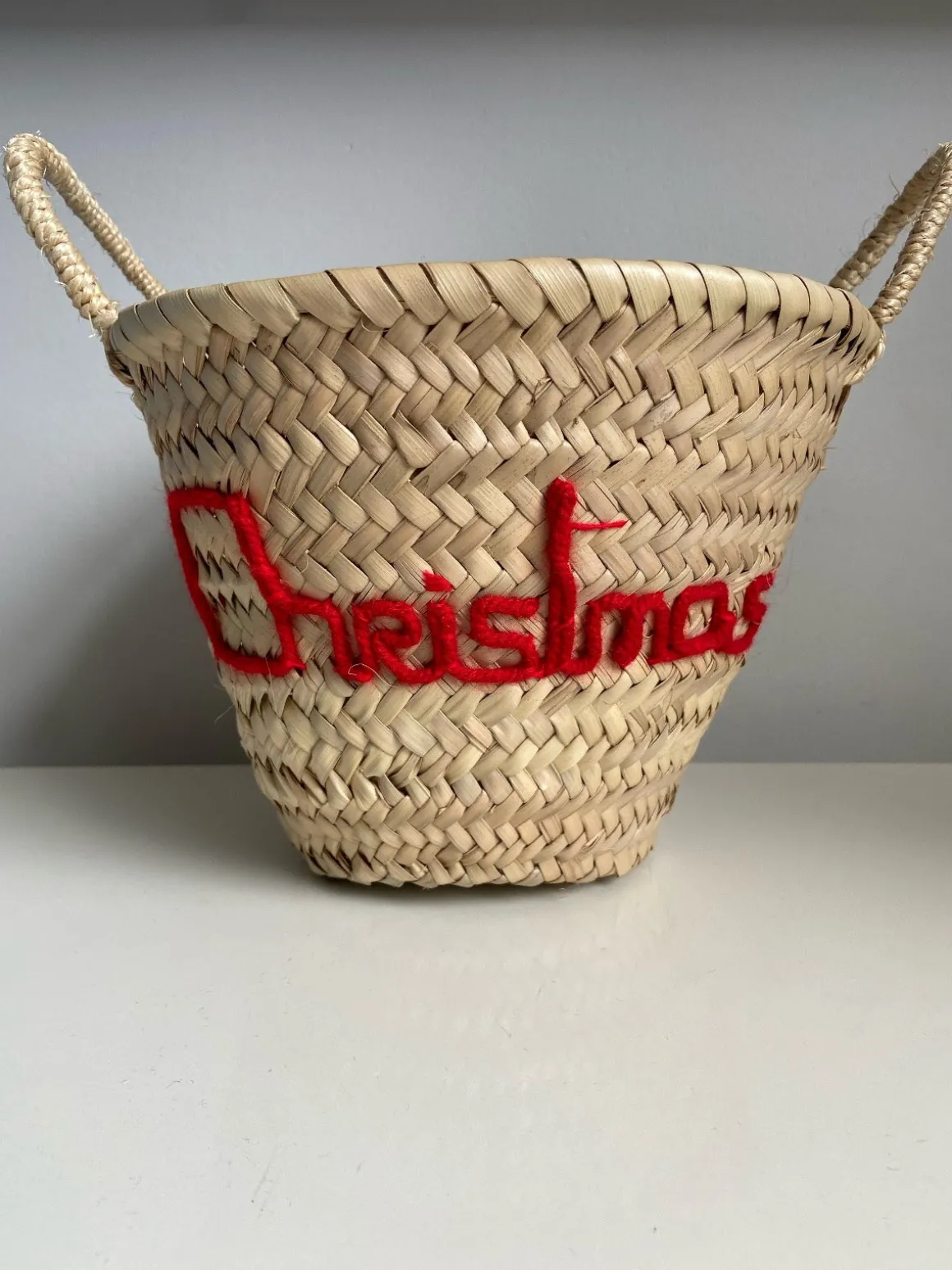 Embroidered 'Christmas' Mini Basket
