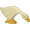 Feeding Goose Wooden Figure