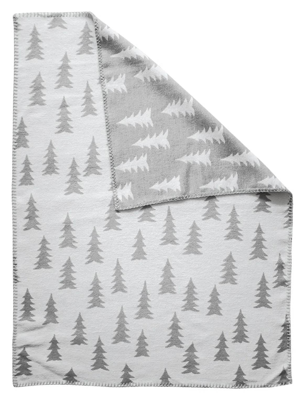 Fine Little Day Gran Woven Child Blanket | Grey/White with White Trim