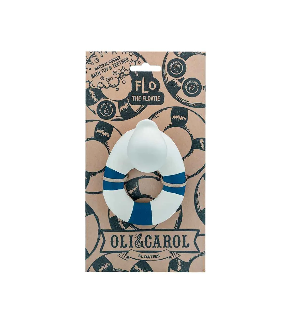 Flo The Floatie Navy 100% Natural Rubber Teether