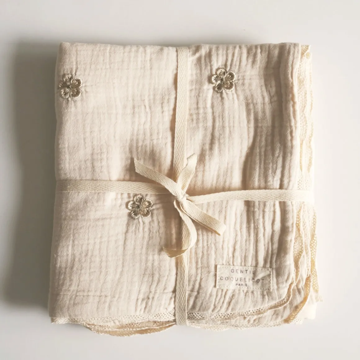 Flowers Embroidered Blanket