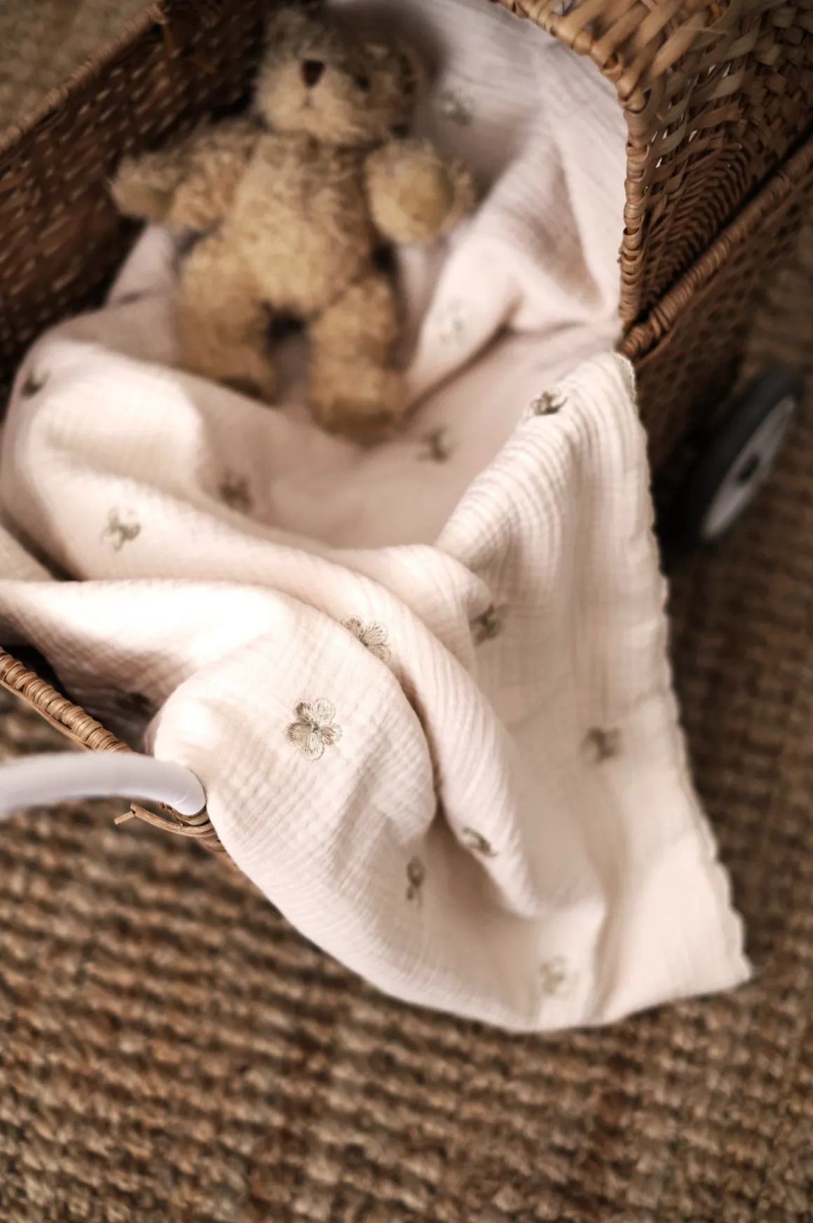 Flowers Embroidered Blanket