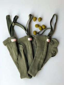 Footed Tights Olive