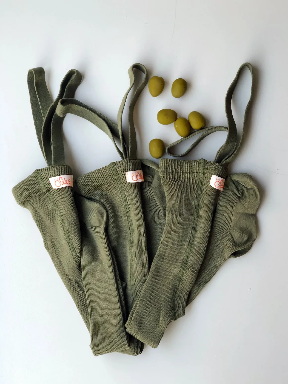 Footed Tights Olive