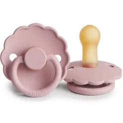 FRIGG Daisy Natural Rubber Pacifier Size 1 | 0-6 Months | 1PC - Baby Pink