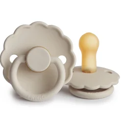 FRIGG Daisy Natural Rubber Pacifier Size 1 | 0-6 Months | 1PC - Sandstone