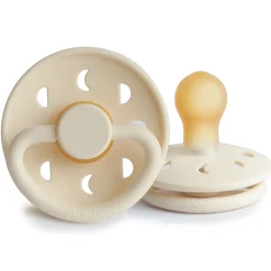FRIGG Moon Phase Natural Rubber Pacifier Size 1 | 0-6 Months | 1PC - Cream