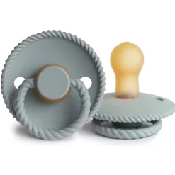 FRIGG Rope Natural Rubber Pacifier Size 1 | 0-6 Months | 1PC - French Grey