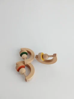 Geometric Baby Teether & Rattle by The Wandering Workshop - Multiple Colours