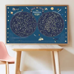 Giant Activity Sticker Poster - Sky Map Glow in the Dark with 640 Repositionable Stickers by Poppik