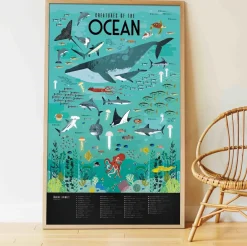 Giant Activity Sticker Poster - Oceans with 59 Repositionable Stickers by Poppik