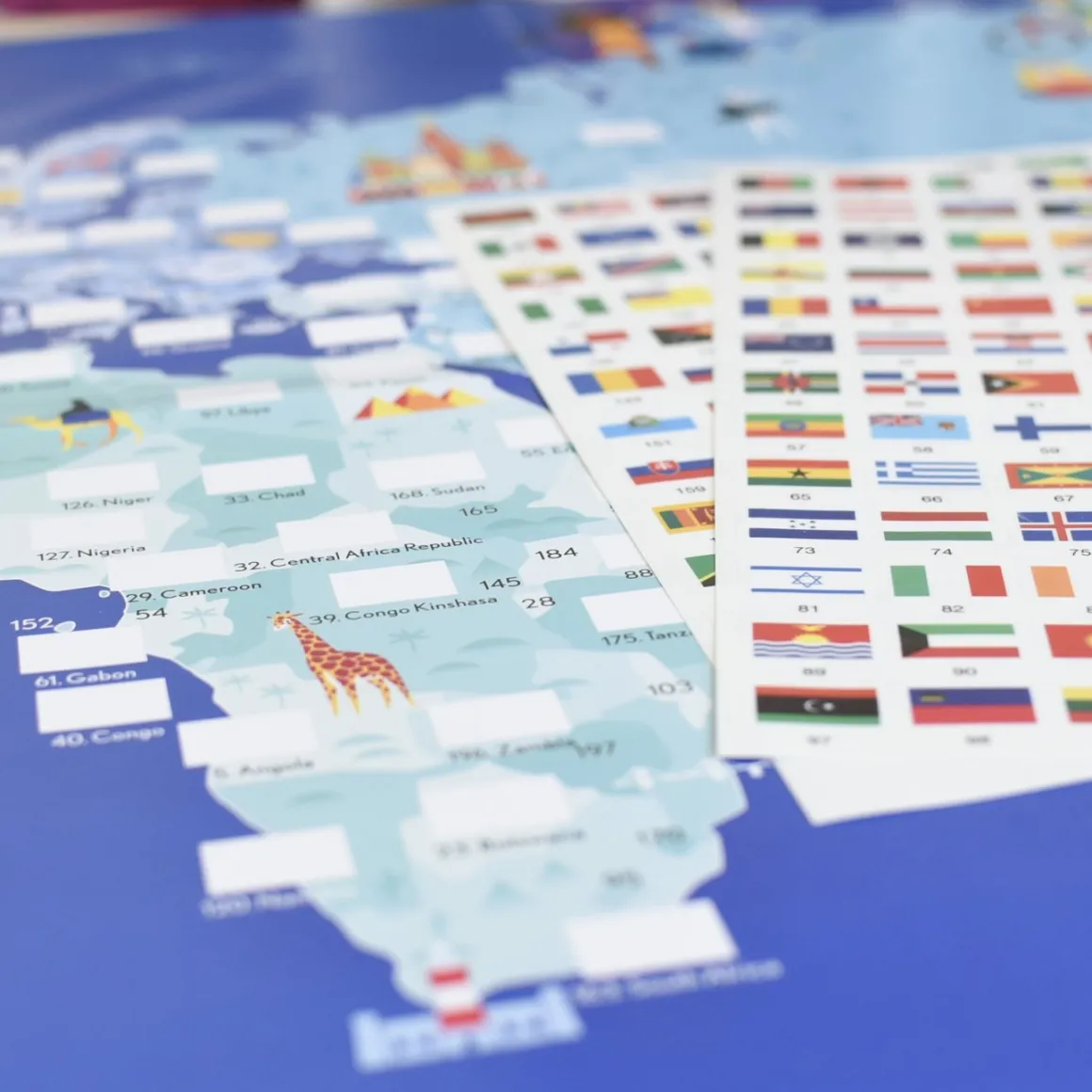 Giant Activity Sticker Poster - Flags of The World with 200 Repositionable Stickers by Poppik