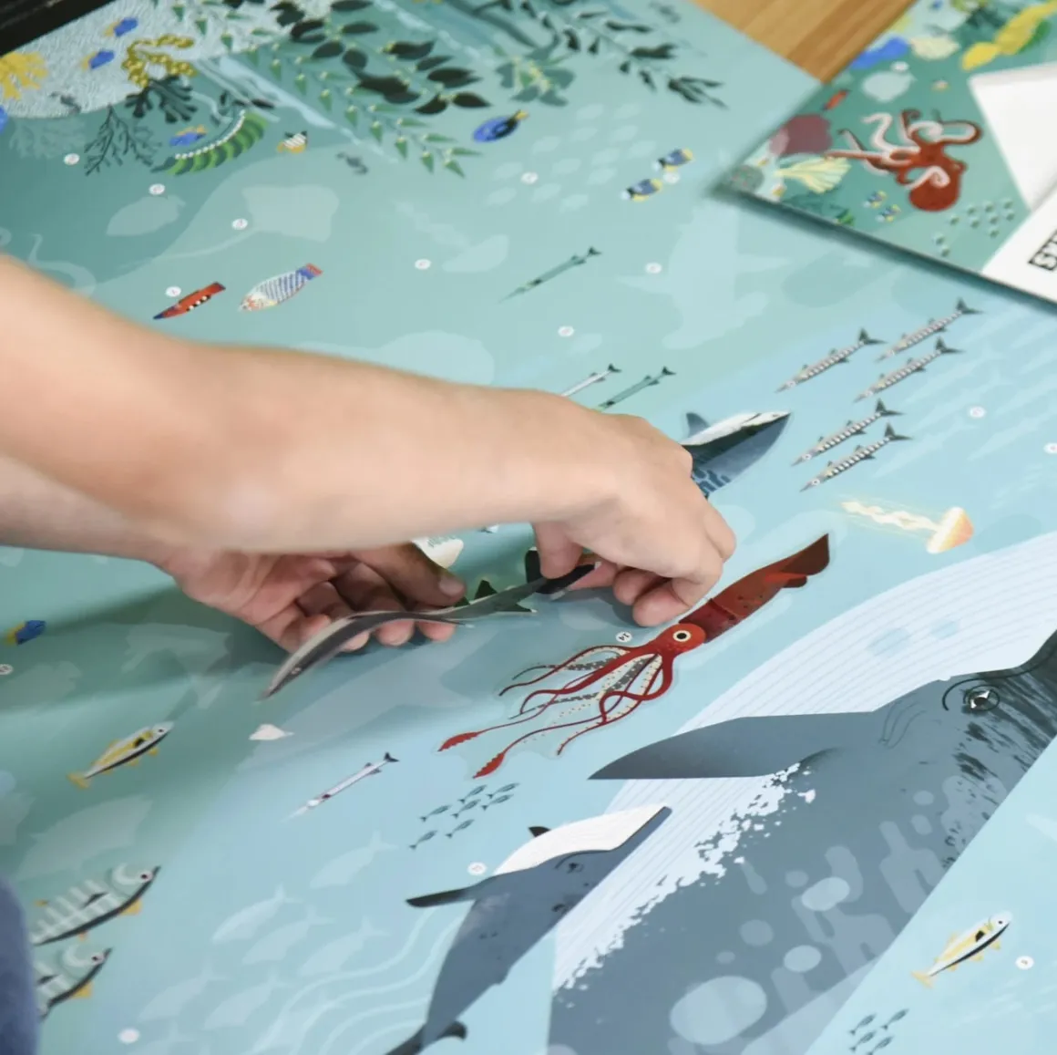 Giant Activity Sticker Poster - Oceans with 59 Repositionable Stickers by Poppik