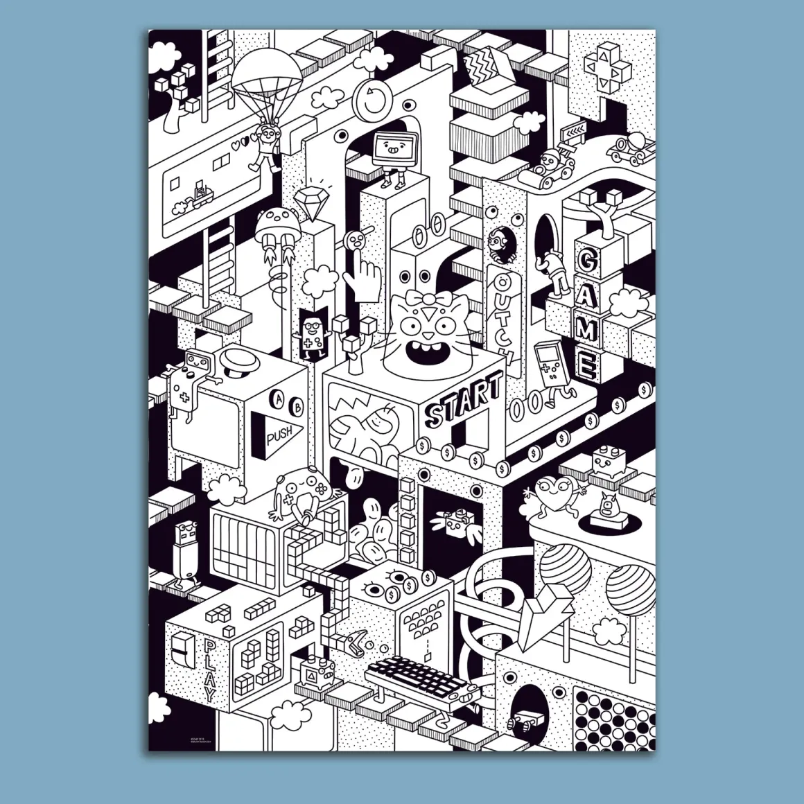 Giant Colouring Poster - 3D Video Game by OMY