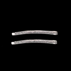 Glitter Thin Hair Clip in Silver 2pac by Bon Dep