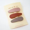 Grech & Co. Snap Matte Clip Set of 3 | Stone, Shell, Rust