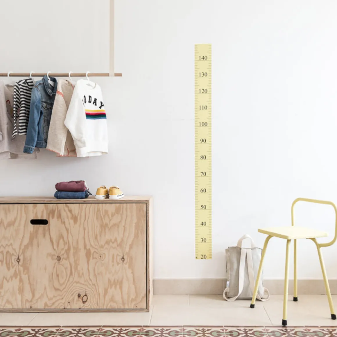 Growth Chart Wall Sticker in Yellow by Tresxics