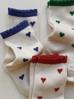 Heart Socks Pack of 3 | Summer Sand Hearts