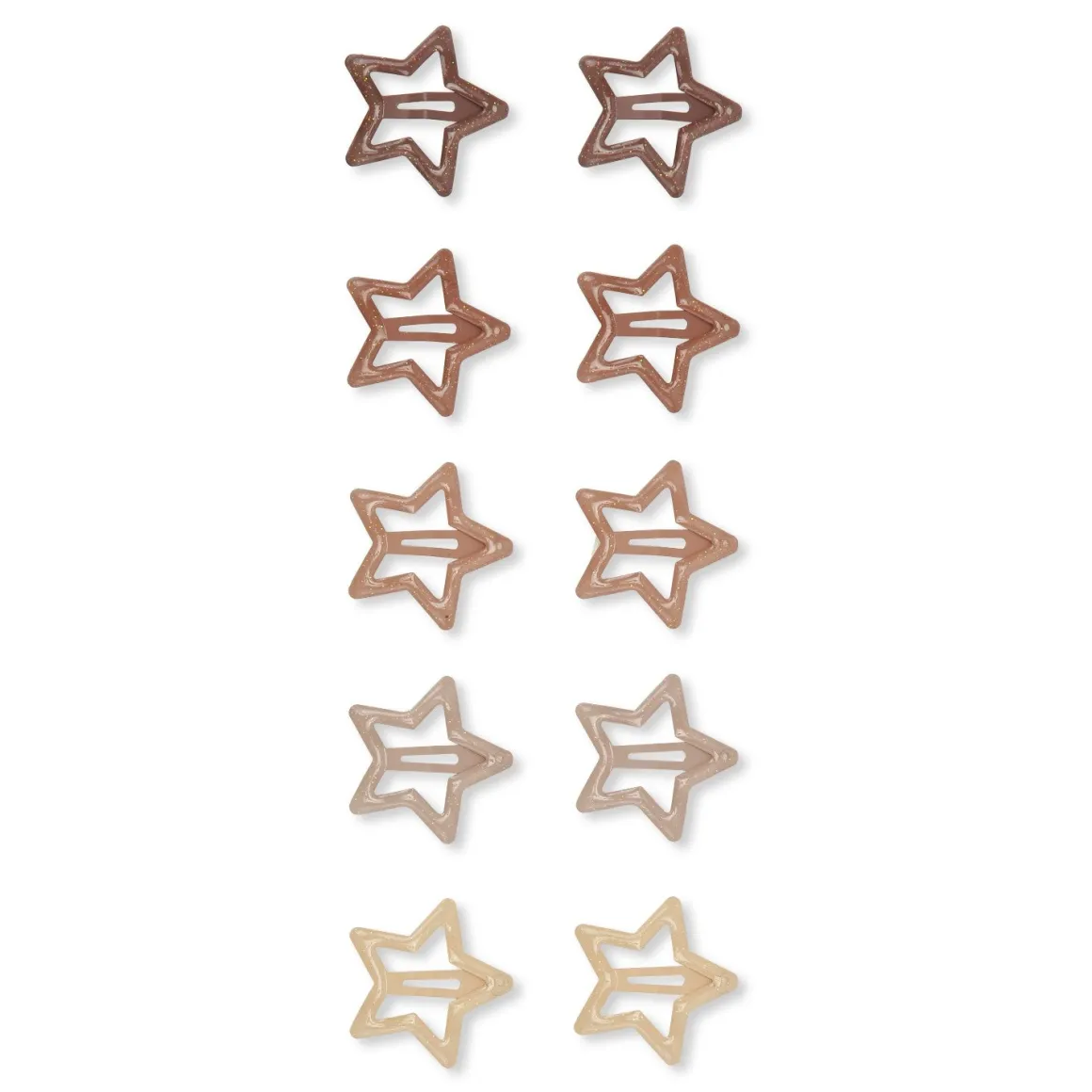 Junior Hairclip Star Pack of 10 | Glitter Rose