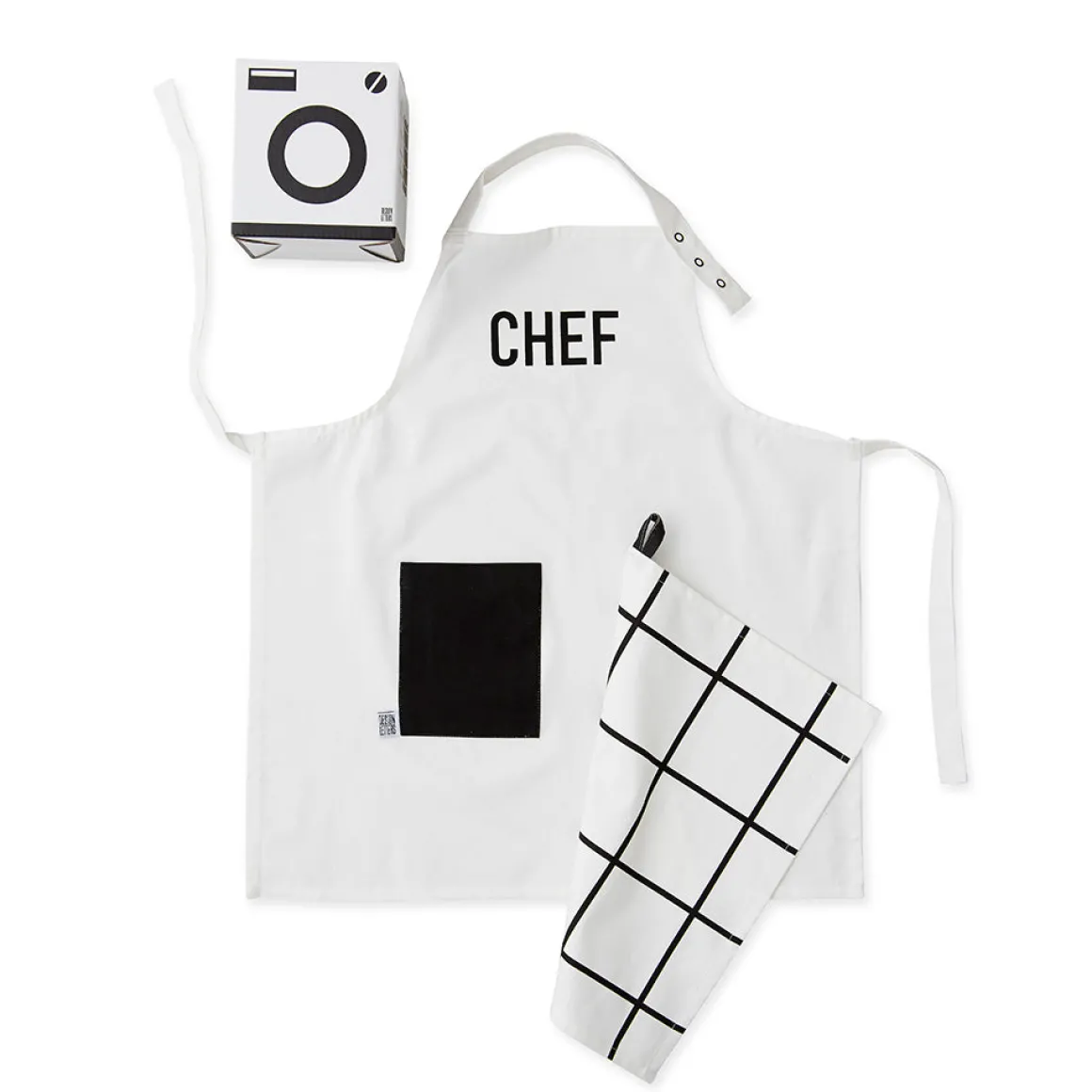 Kids Apron & Tea Towel Set | WHITE