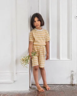Kids Short & Tee Set | Sand Stripe