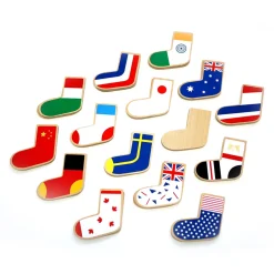 kiko & gg World Flags Wooden Memory Game